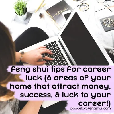 woman typing on laptop - feng shui tips for career luck