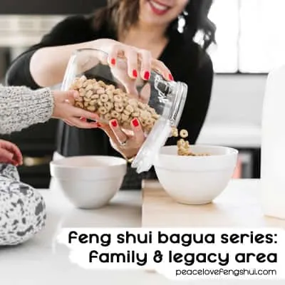 family pouring cereal in bowls - feng shui family and legacy area