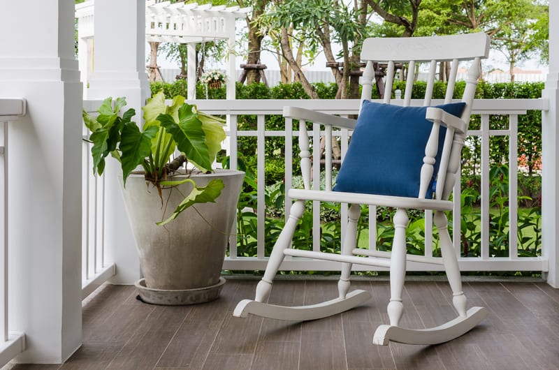 rocking chair on front porch