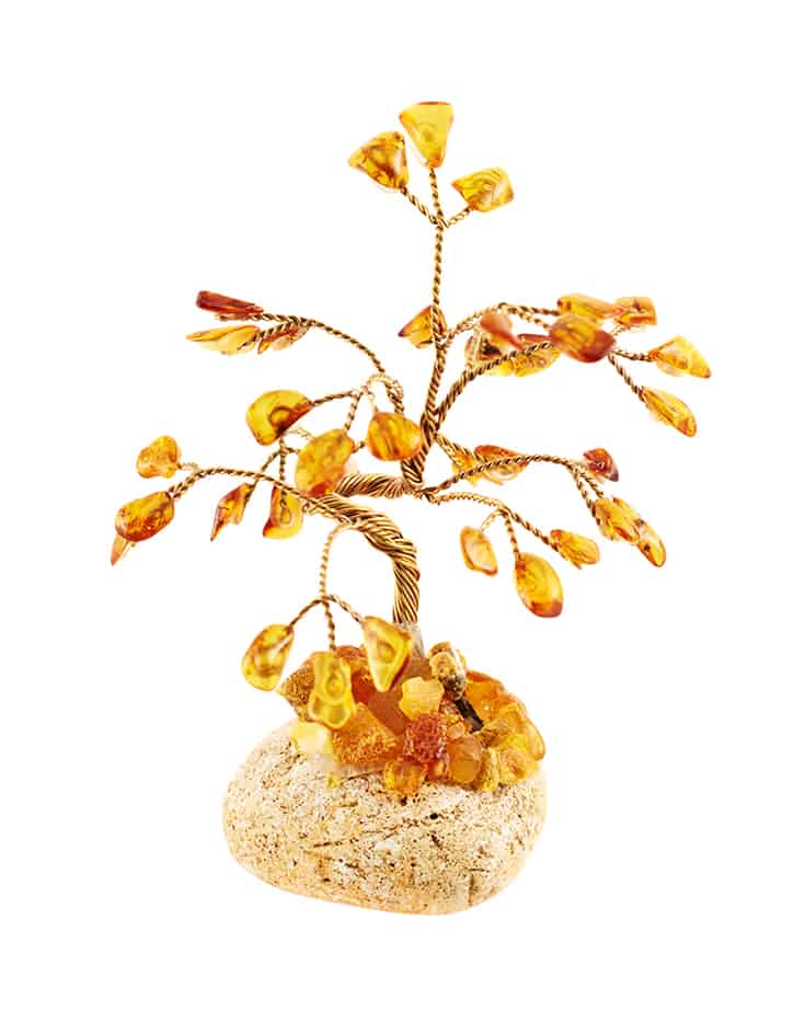 feng shui tree with amber stones