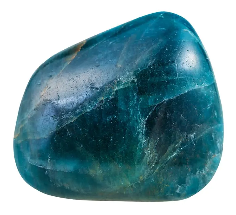 polished blue apatite crystal for inspiration and positive thinking