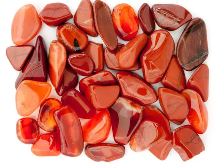 red jasper tumbles and other red crystals