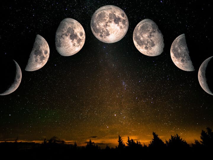different phases of the moon in the night sky - feng shui moon meanings