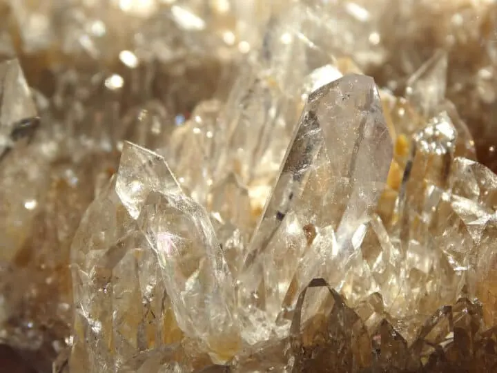 close up of citrine crystals