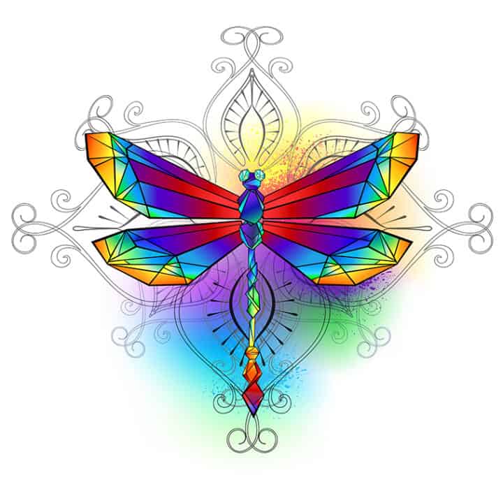 rainbow dragonfly drawing