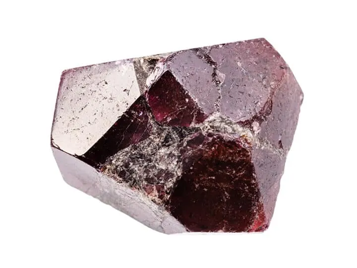 closeup of garnet crystal