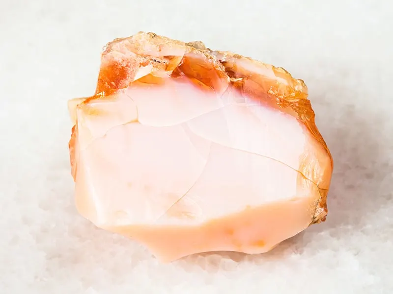 rough cut pink opal crystal