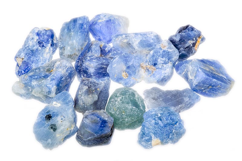 rough blue sapphire gemstones