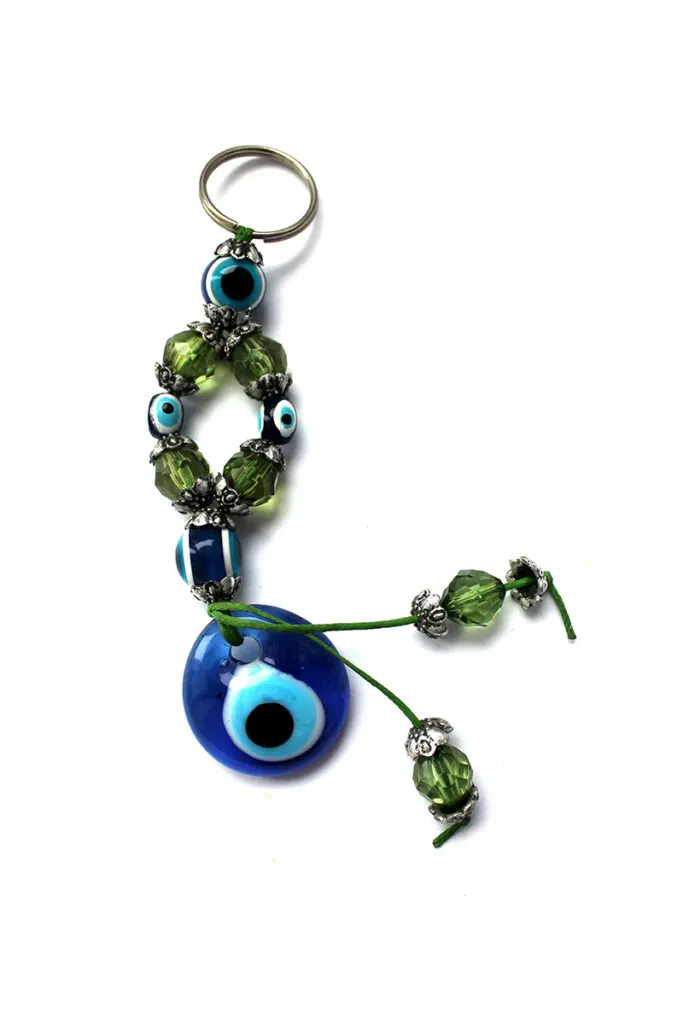 keychain with evil eye bead