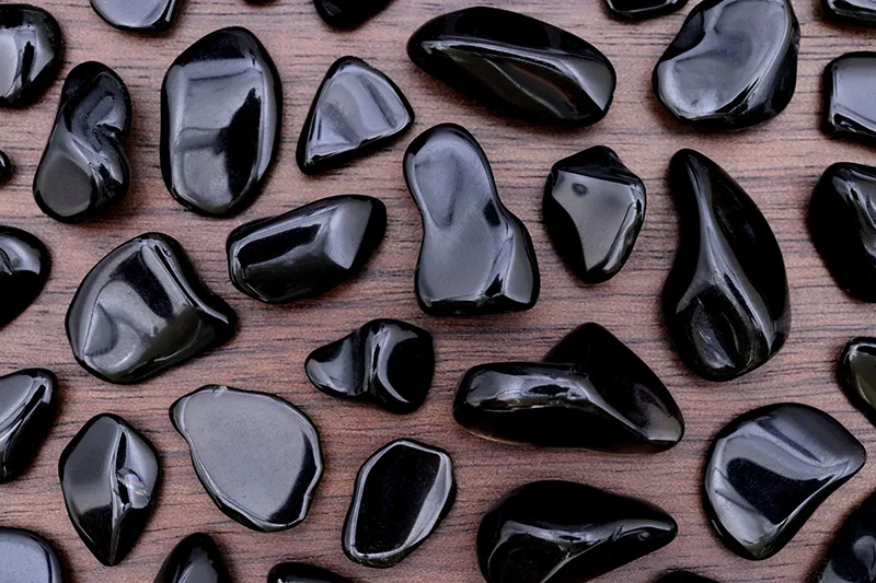 polished obsidian crystals
