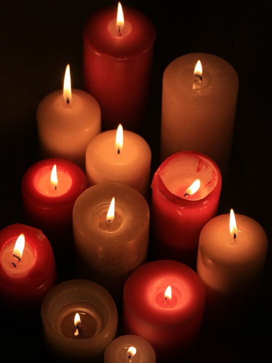 group of burning candles