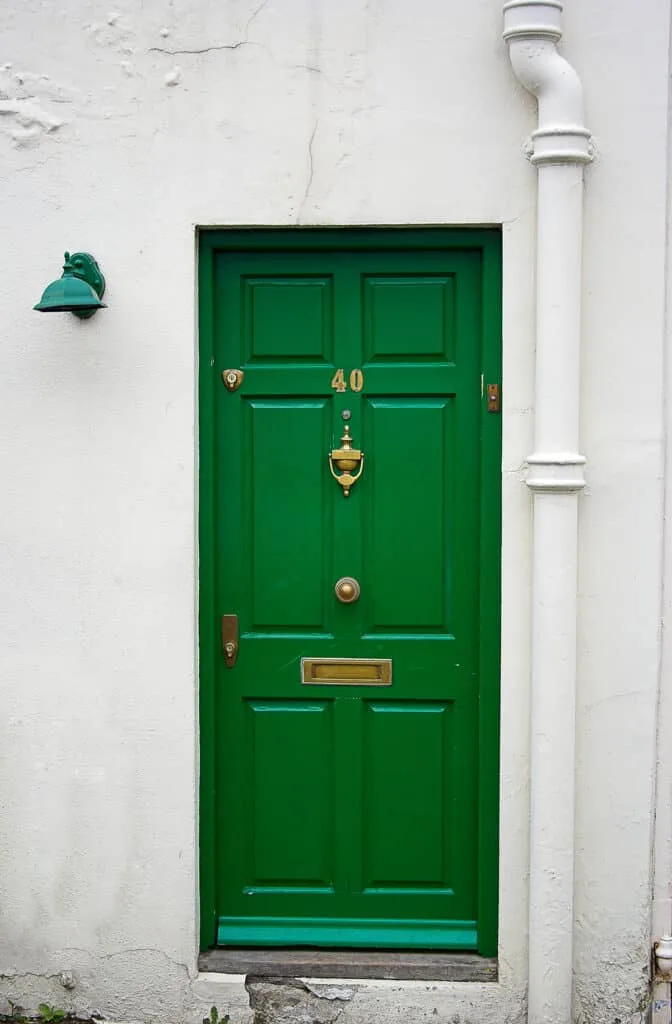 house with a green front door