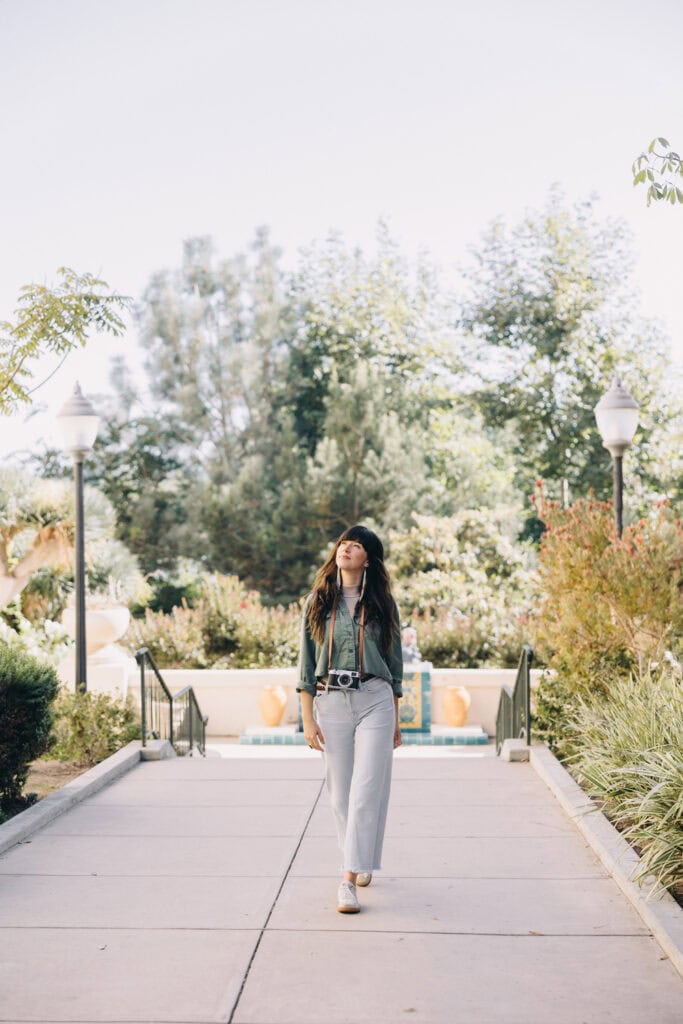 woman taking a walk outside